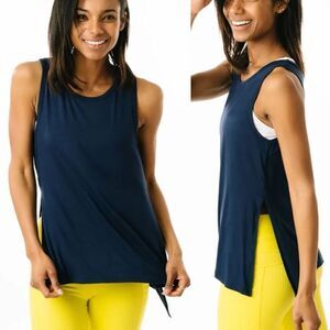 Zyia Navy Blue Long Finesse Slit Tank Top XS